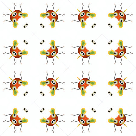 Seamless pattern with cute insects. illustration for your design.の素材