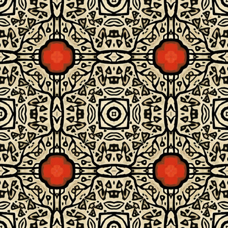 Seamless pattern with abstract geometric ornament.の素材