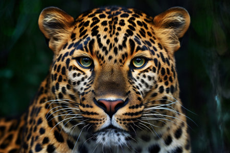 Portrait of a leopard in the jungle. Close-up.の素材
