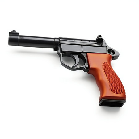 gun isolated on white background. Side view.の素材