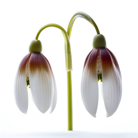Snowdrop flower isolated on white background. (Galanthus nivalis)の素材