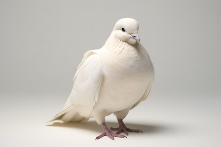 White Pigeon isolated on a white background. Studio shot.の素材