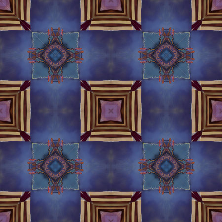 Kaleidoscopic wallpaper tiles. Seamless texture or backgroundの素材