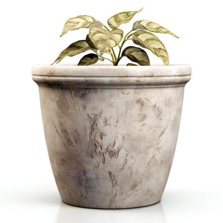Plant in pot isolated on white background.の素材