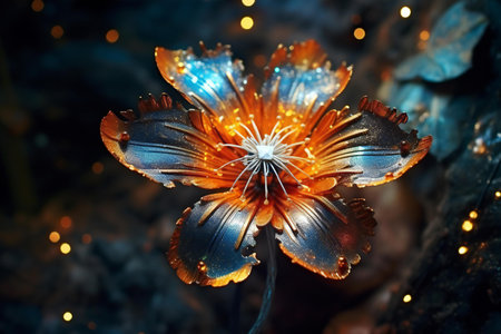 Beautiful artificial flower in the form of a butterfly. Close-up.の素材