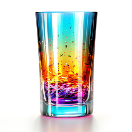 Colorful glass isolated on a white background.の素材