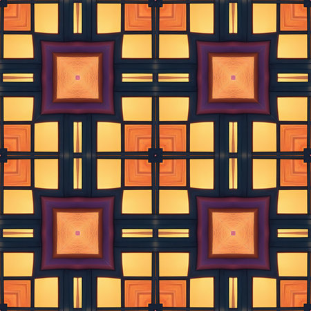 Seamless tileable abstract pattern with symmetric geometric ornament.の素材