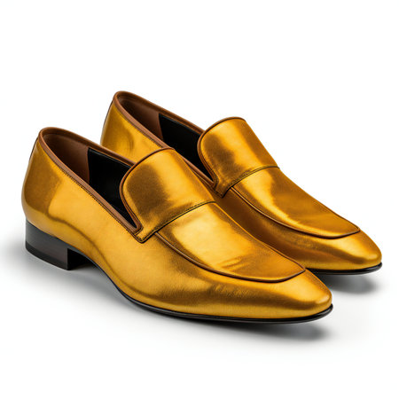 Male leather shoes isolated on white background.の素材