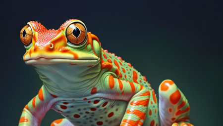 Close up of a red-eyed tree frog (Litoria caerulea)の素材