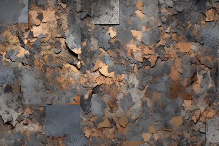 Grunge metal background with cracked paint.の素材