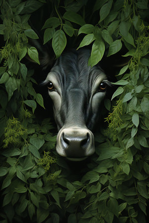 Cow in the jungle.の素材