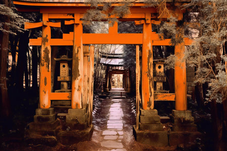 Fushimi Inari Taisha Shrine in Kyoto, Japan.の素材