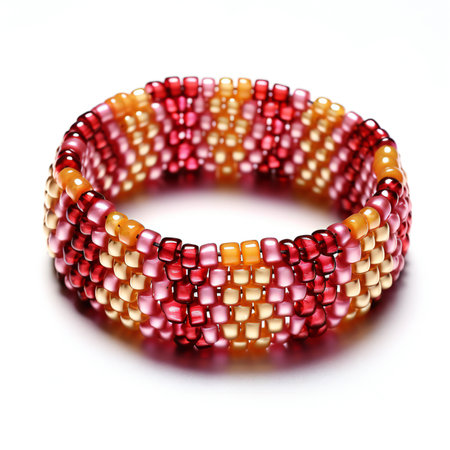 colorful bracelet isolated on a white background. close-up.の素材
