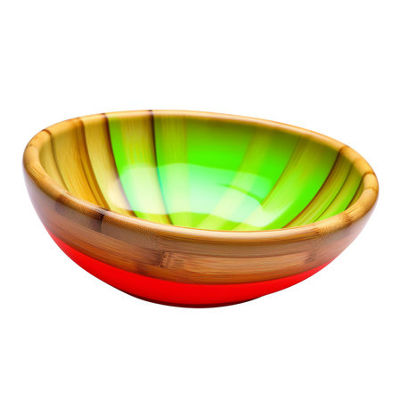 Wooden bowl isolated on white background.の素材