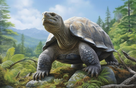 Tortoise in the forest.の素材