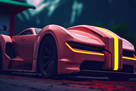 a brand-less generic concept car model.の素材