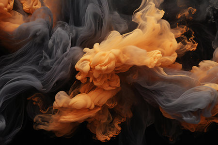 Colorful ink in water isolated on black background. Abstract background.の素材