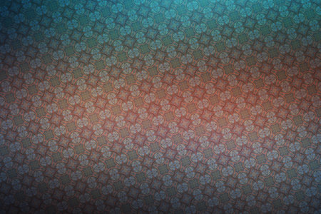 Textile cloth black and blue with a kaleidoscope pattern.