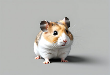 Hamster isolated on gray background.の素材