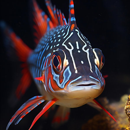 Beautiful tropical fish in the aquarium. Underwater world scene.の素材