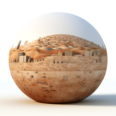 a desert city in the middle of the earthの素材
