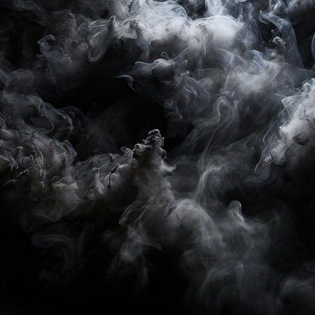 Abstract smoke moves on a black background. Design element. Abstract texture.の素材