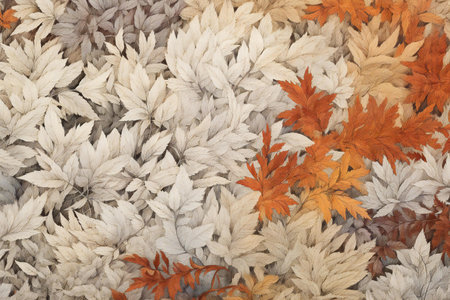 Colorful autumn leaves as background, close up view. Fall seasonの素材