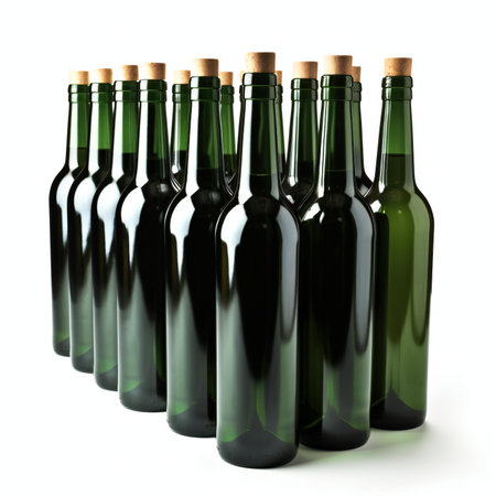 Wine bottles isolated on white background.の素材
