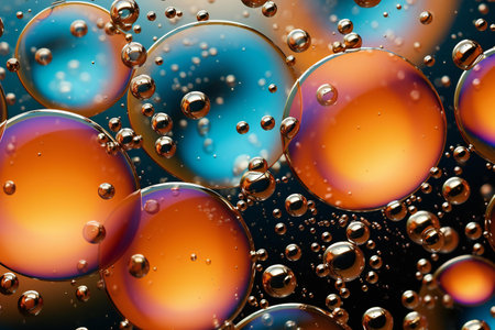 Abstract background with oil drops in water. Colorful abstract background.の素材