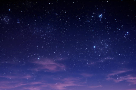 Night sky with stars and milky way. Space background for your designの素材