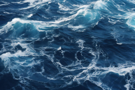 Waves of the sea on the surface of the water as a backgroundの素材