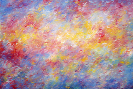 Abstract watercolor background in blue, orange, yellow and purple colorsの素材