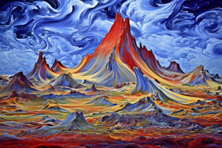 Abstract colorful background. Oil painting style. Fractal art.の素材