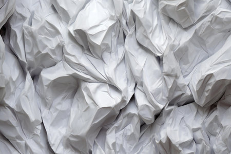 white crumpled paper as a background, closeup of photoの素材
