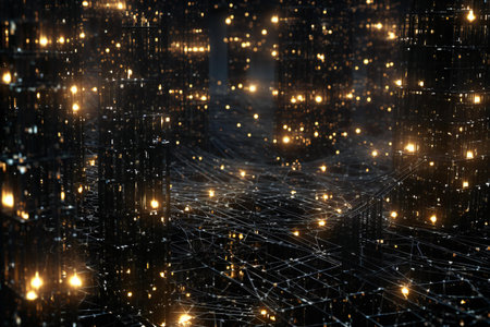 Futuristic city with glowing lightsの素材