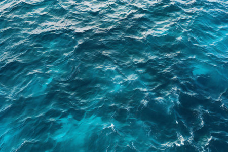 Blue sea water texture background. Blue sea water surface. Top view.の素材