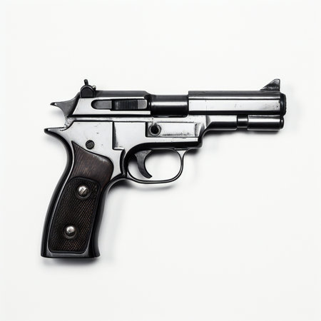 Revolver isolated on white background Studio shot.の素材