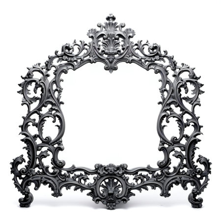 Vintage mirror frame isolated on white background.の素材