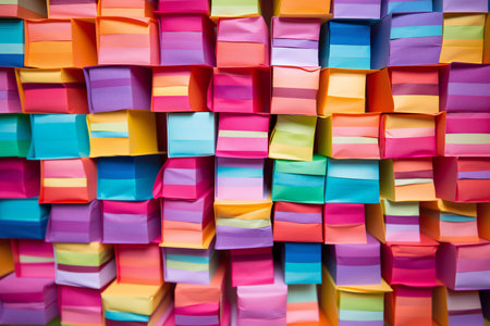 colorful sticky notes on the wall for background. High quality photoの素材
