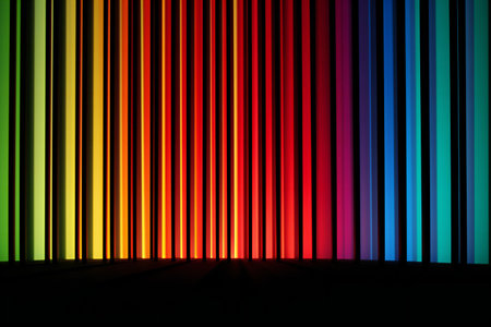 Abstract background with neon stripes.の素材
