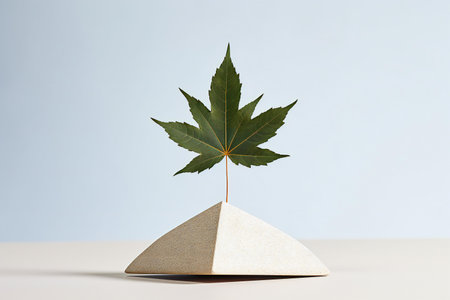Conceptual image of a tree growing from a piece of paperの素材