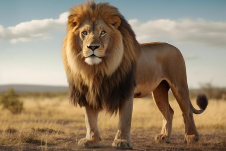 Lion in the Okavango Delta - Moremi National Park in Botswanaの素材
