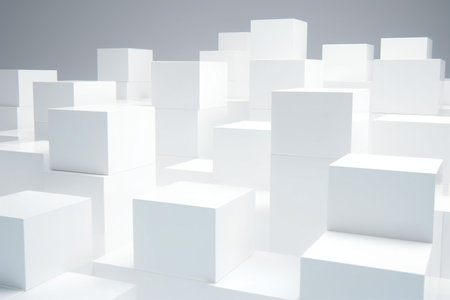 Abstract background of white cubes. White cubesの素材