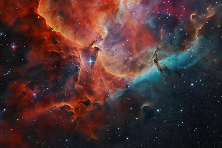 Cosmic space and stars, science fiction wallpaper. Beauty of deep space.の素材