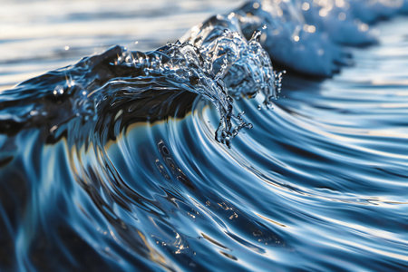 splashes of water on a dark blue background. close-upの素材