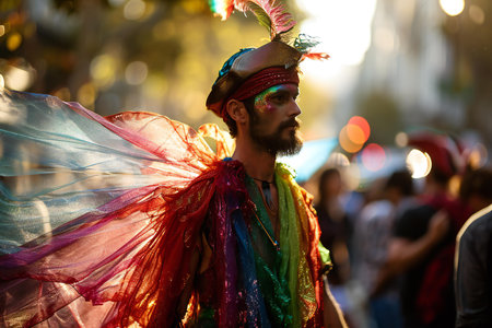 Unidentified people at the annual gay parade in Bangkok, Thailand.の素材