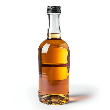 whiskey bottle isolated on white backgroundの素材