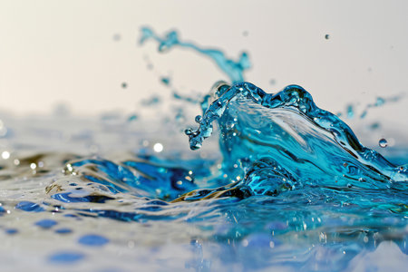 splashing water on a white background, close-up, macroの素材