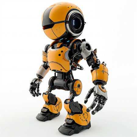 a robot isolated on white backgroundの素材