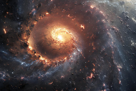 Planets and galaxies in outer space showing the beauty of space exploration.の素材